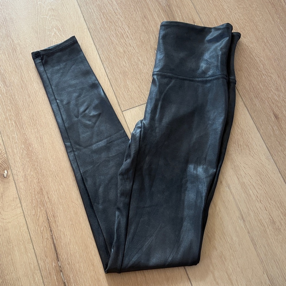 Spanx tall black faux leather leggings